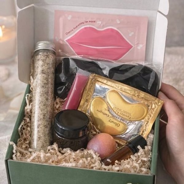 Ultimate Self-Care Spa Gift Box with Bath Salts, Eye and Lip Masks