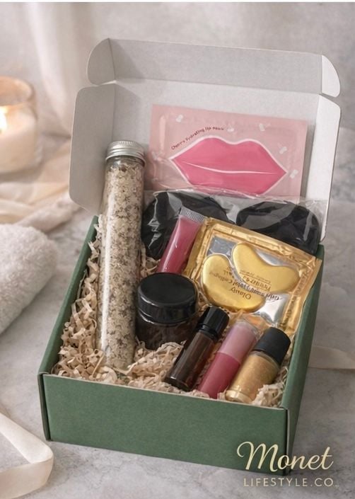 Ultimate Self-Care Spa Gift Box with Bath Salts, Eye and Lip Masks 2