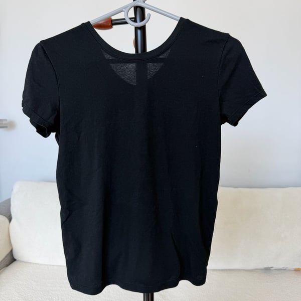 Victoria Sport Black Cross-Front Drape Short Sleeve Workout Tee XS