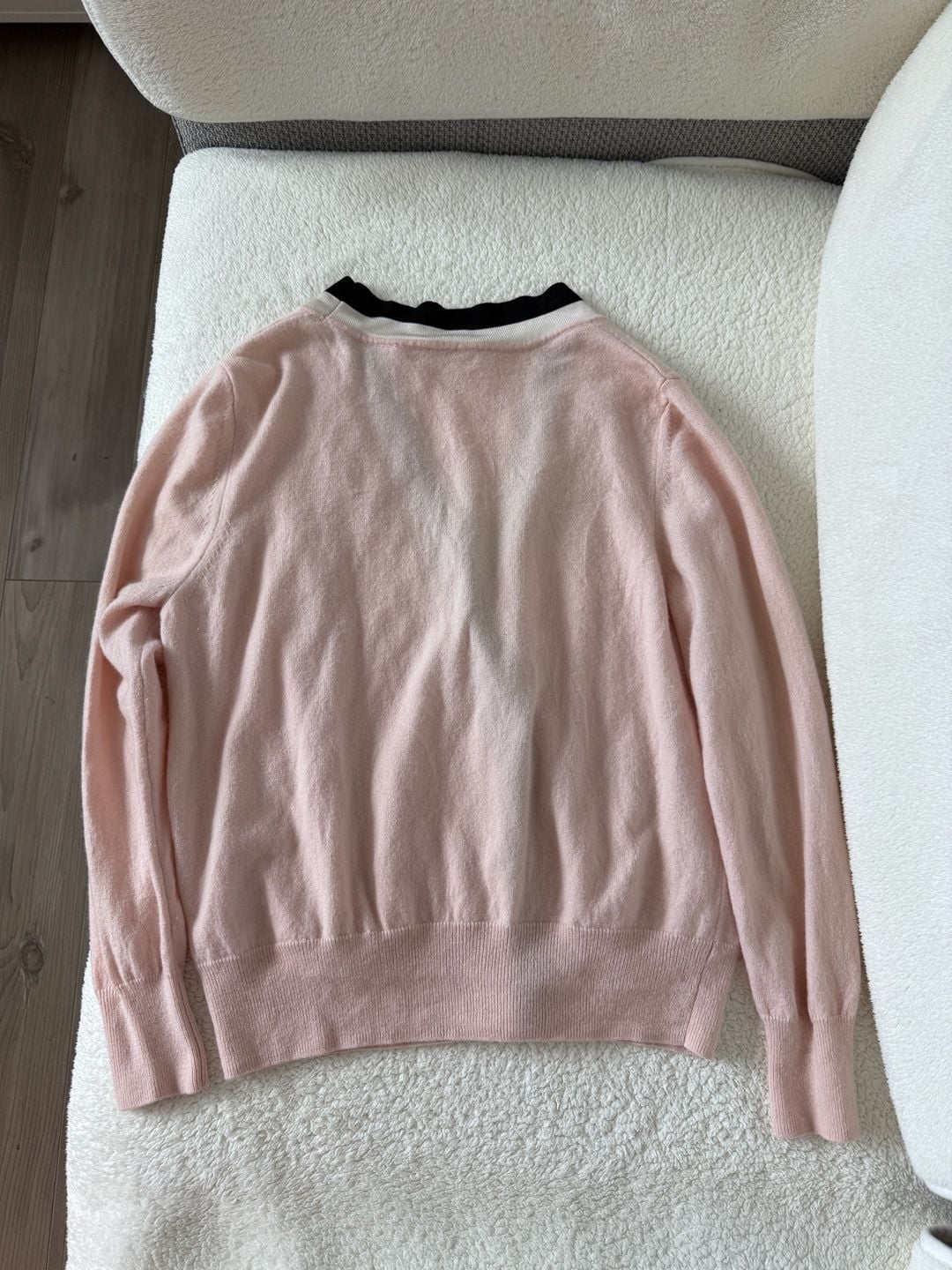 Sandro Paris Pink Wool & Cashmere Blandine Cardigan with Pearl Buttons 9