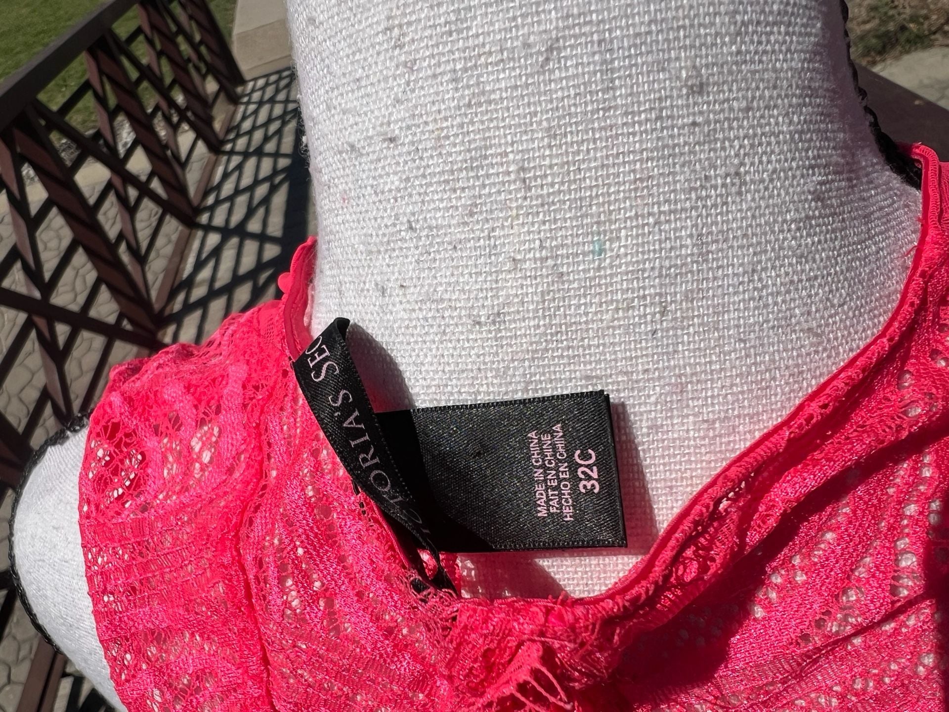 Victoria's Secret Hot Pink Lace and Mesh High Neck Bustier Corset 18