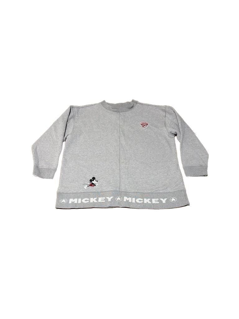 Vintage 90s Disney Store Mickey Mouse Gray Embroidered Crewneck Sweatshirt 1