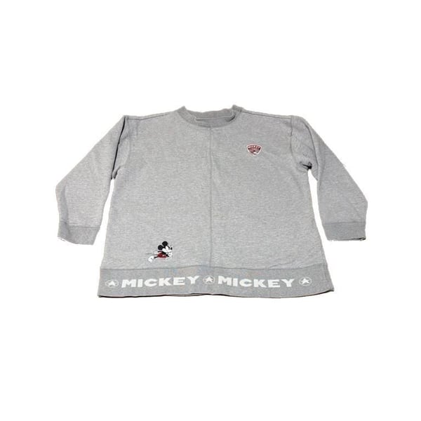 Vintage 90s Disney Store Mickey Mouse Gray Embroidered Crewneck Sweatshirt