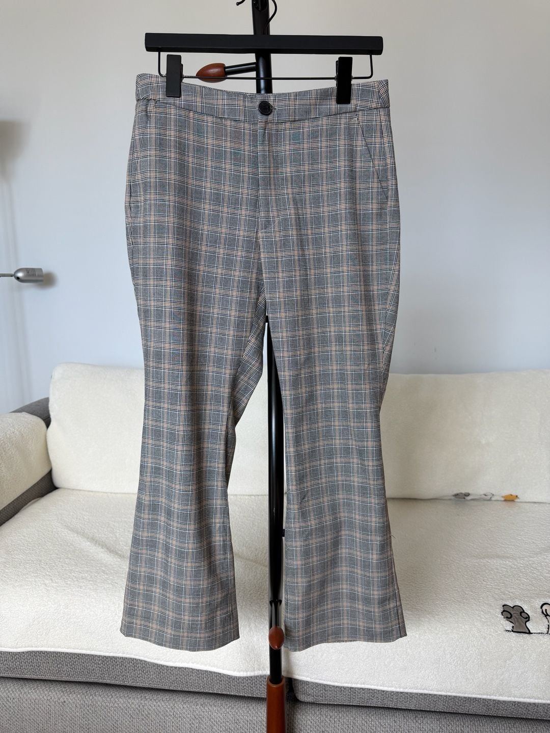 Banana Republic Women's Plaid High-Rise Crop Flare Pants Size 4 1