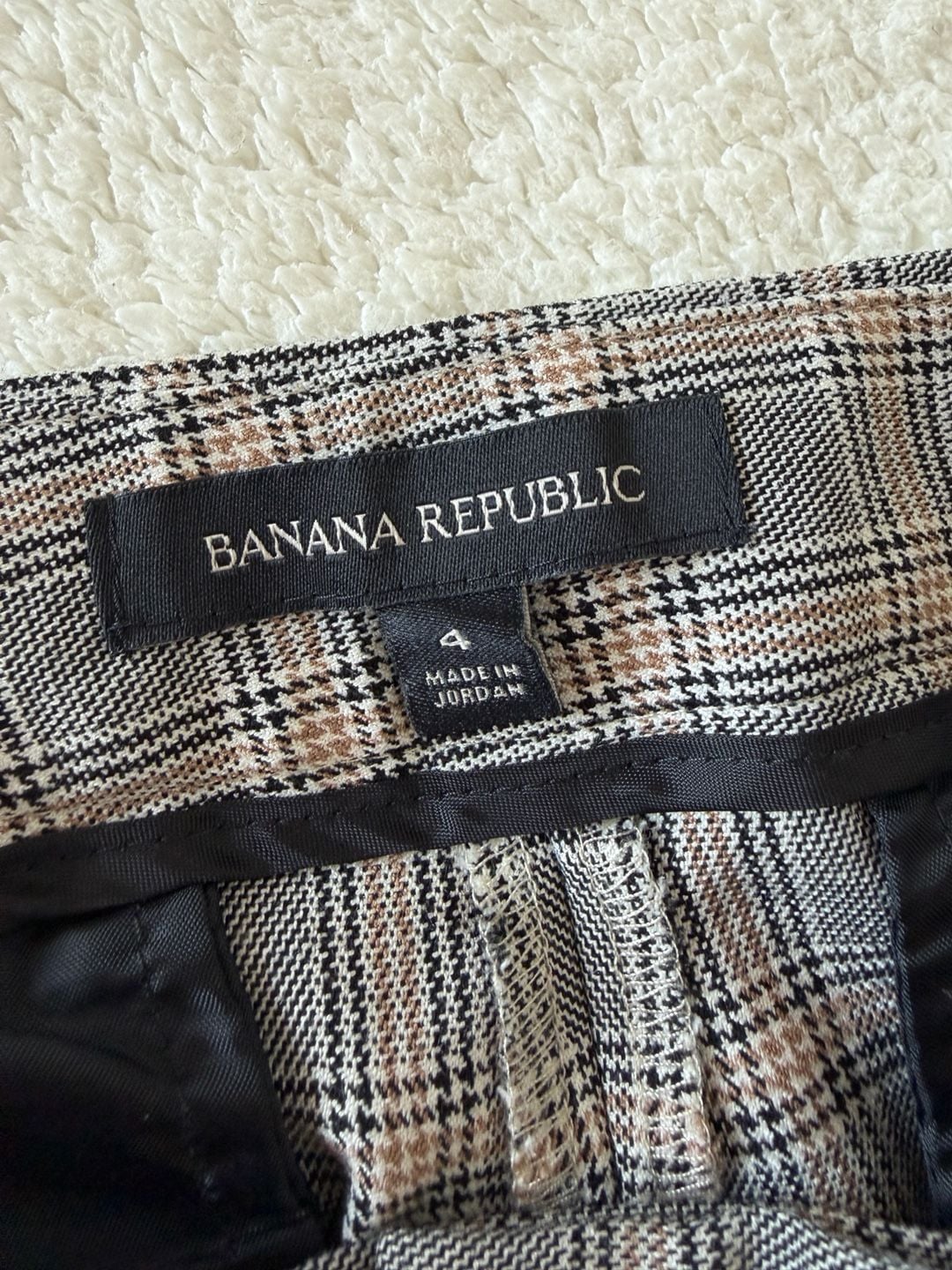 Banana Republic Women's Plaid High-Rise Crop Flare Pants Size 4 3