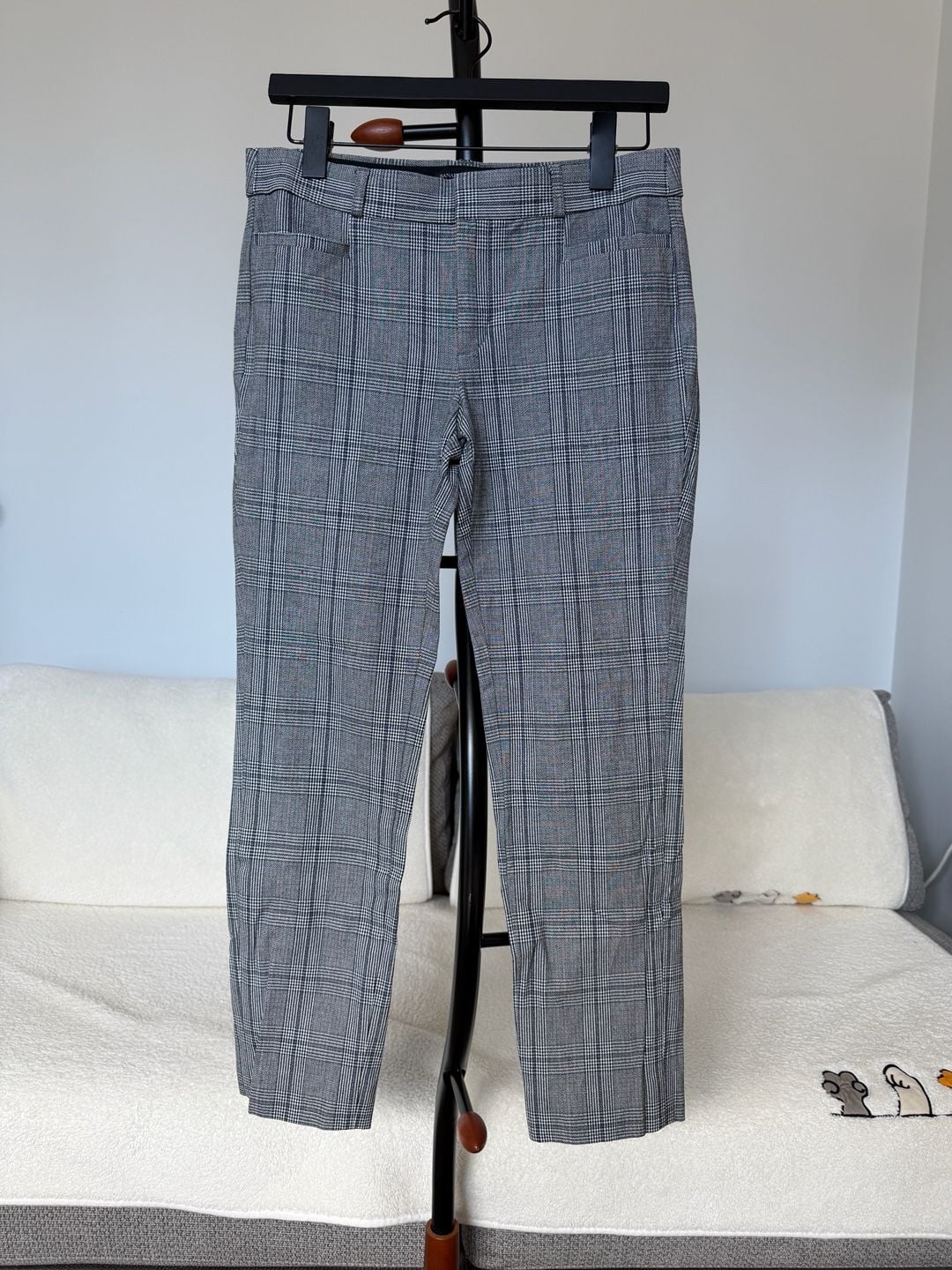 Banana Republic Sloan Gray Glen Plaid Ankle Dress Pants Size 4 2