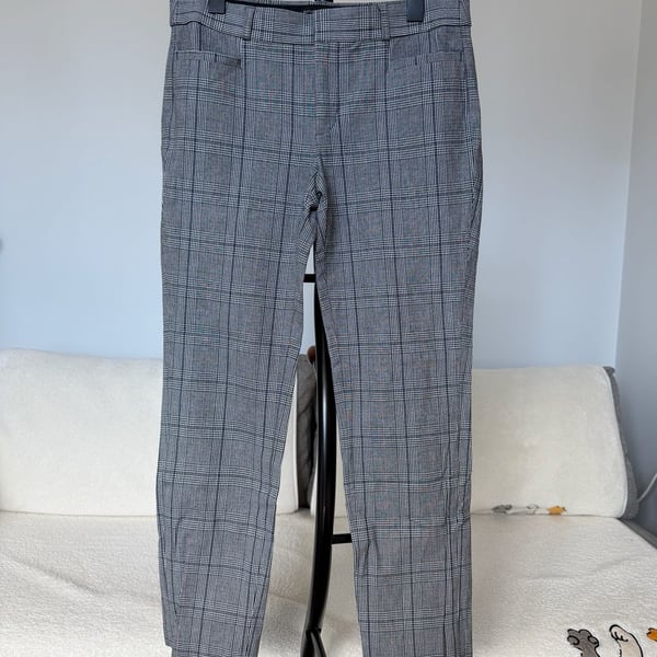 Banana Republic Sloan Gray Glen Plaid Ankle Dress Pants Size 4