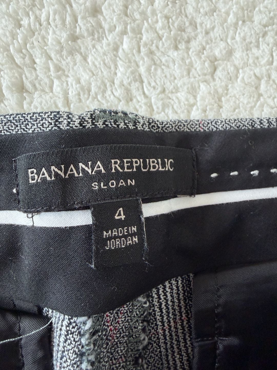 Banana Republic Sloan Gray Glen Plaid Ankle Dress Pants Size 4 4