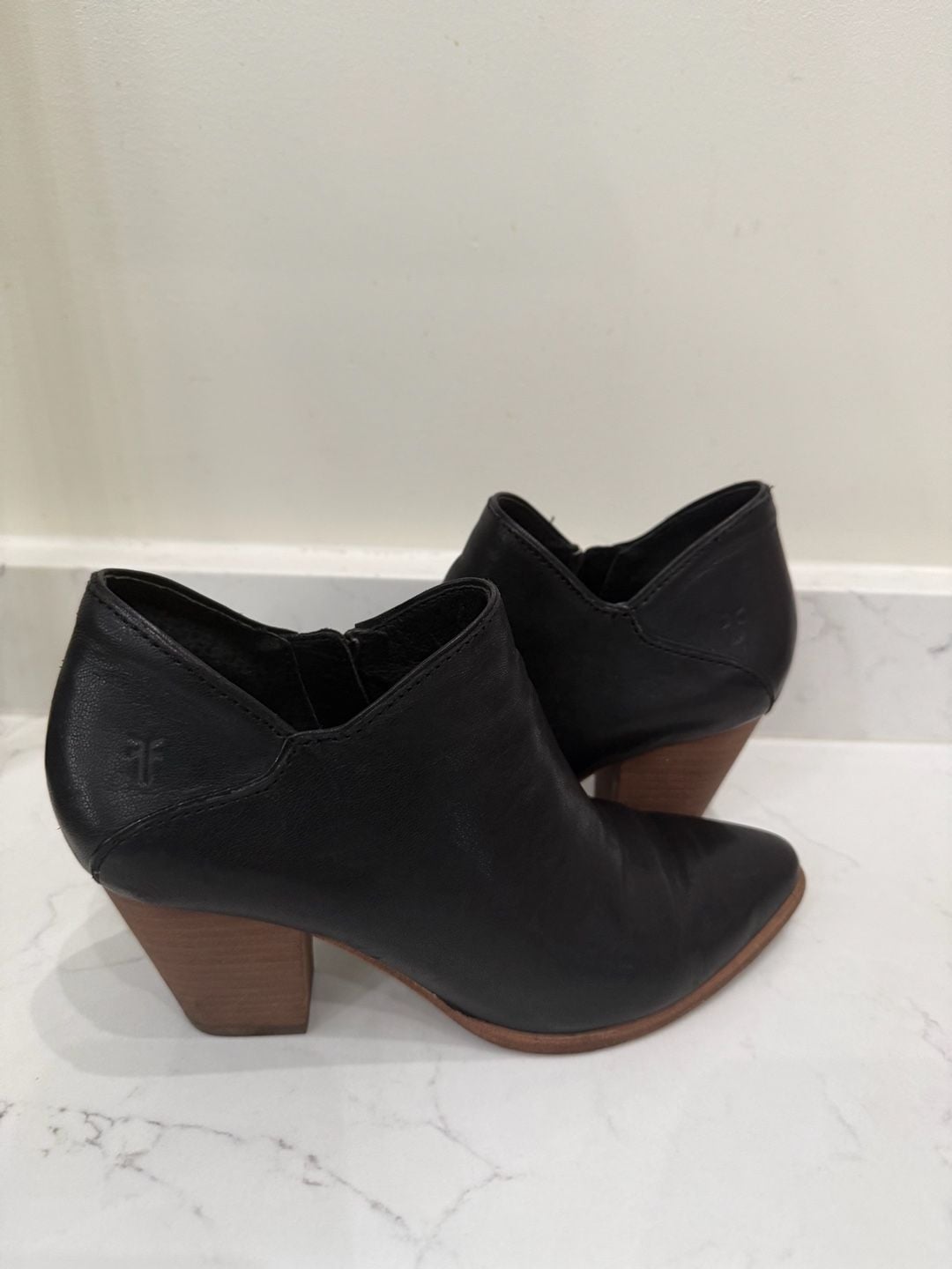 Frye Reed Shootie Black Leather Ankle Booties 3