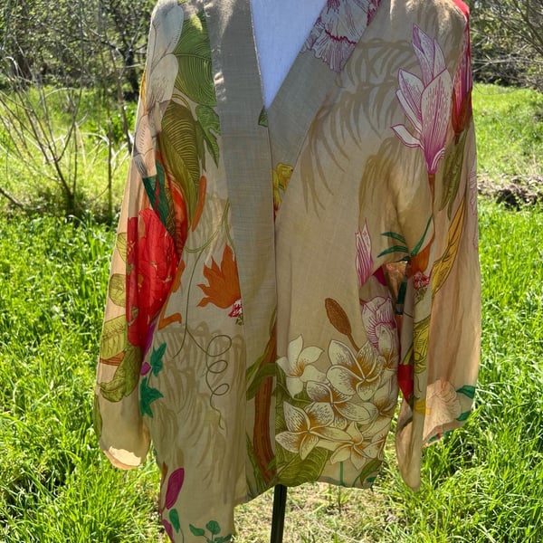 Powder Tropical Flora and Fauna Coconut Limited Edition Short Kimono