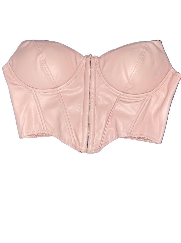 Windsor Blush Faux Leather Strapless Underwire Bustier Corset Top 2