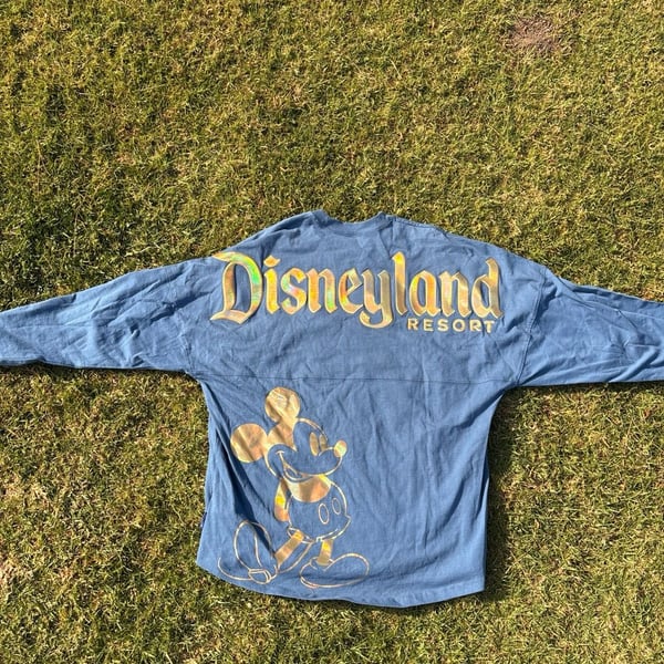 Disney Disneyland Resort Earidescent Blue and Gold Mickey Mouse Spirit Jersey