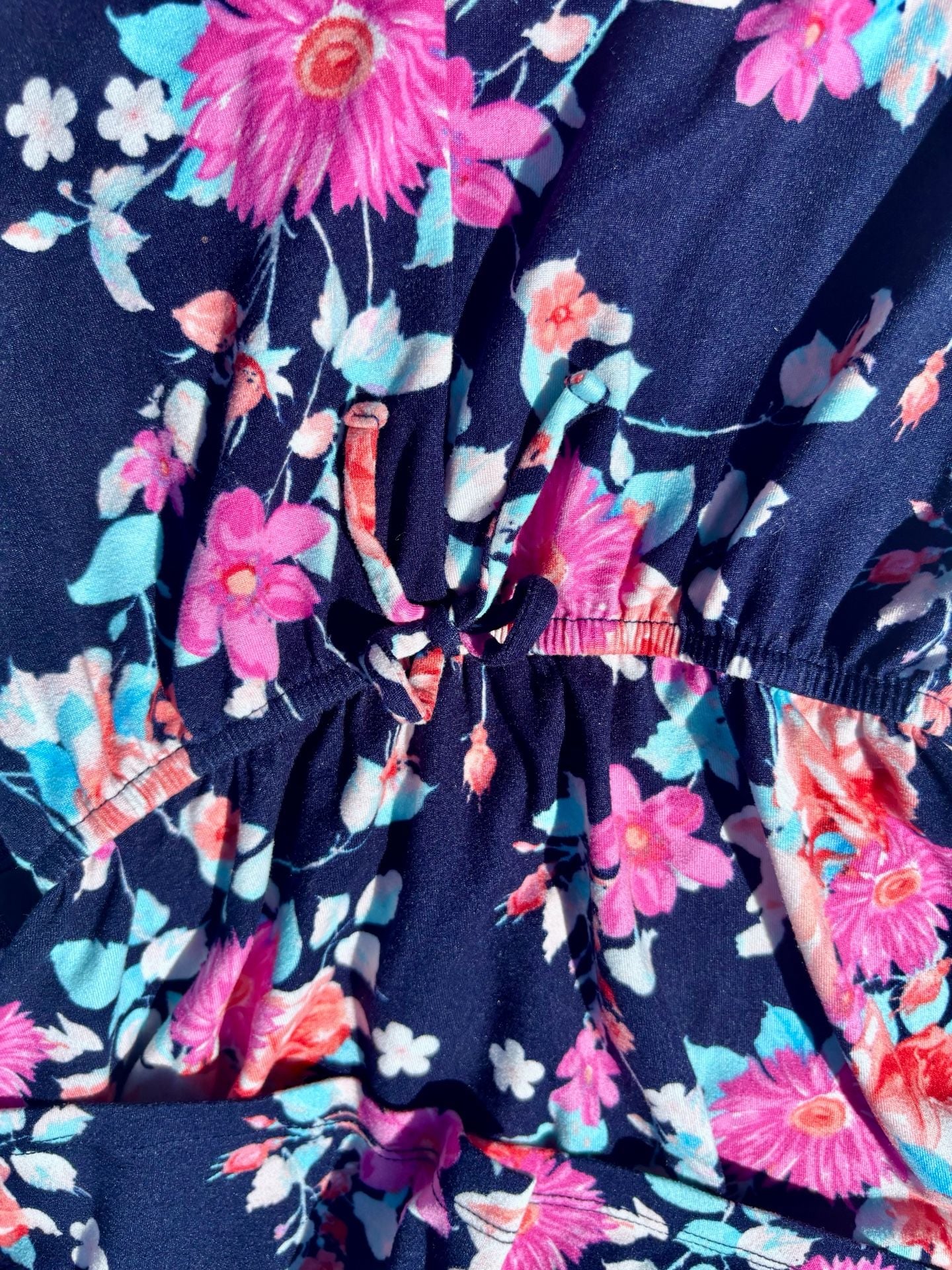 Paper Doll Girls Navy Blue Floral One Shoulder Ruffle Romper Size 10 8