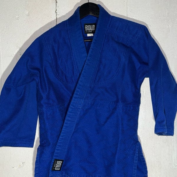 Bold Look Blue Single Weave BJJ Judo Gi Jacket Size 0