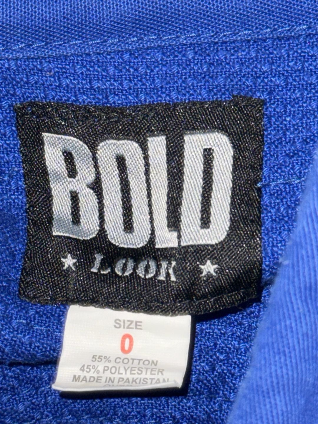 Bold Look Blue Single Weave BJJ Judo Gi Jacket Size 0 5