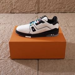 Louis Vuitton LV Trainer Sneaker White Black Rainbow Laces 2