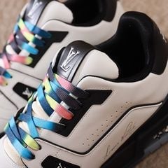 Louis Vuitton LV Trainer Sneaker White Black Rainbow Laces 7
