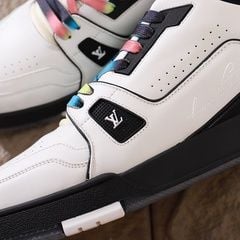 Louis Vuitton LV Trainer Sneaker White Black Rainbow Laces 10