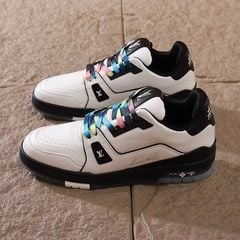 Louis Vuitton LV Trainer Sneaker White Black Rainbow Laces 14