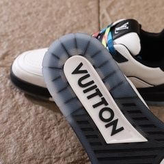 Louis Vuitton LV Trainer Sneaker White Black Rainbow Laces 15