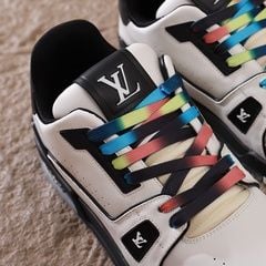 Louis Vuitton LV Trainer Sneaker White Black Rainbow Laces 18