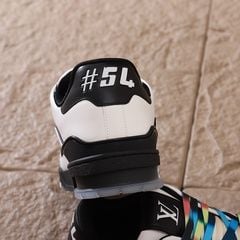 Louis Vuitton LV Trainer Sneaker White Black Rainbow Laces 19