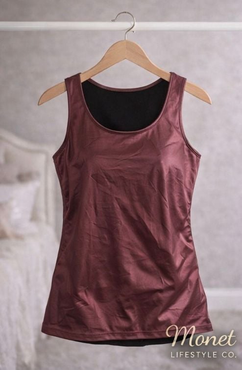 Monet Lifestyle Co. Metallic Maroon Sleeveless Tank Top 4