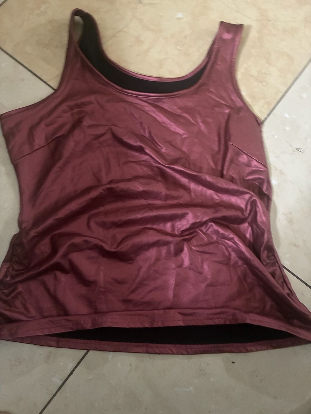 Monet Lifestyle Co. Metallic Maroon Sleeveless Tank Top 6
