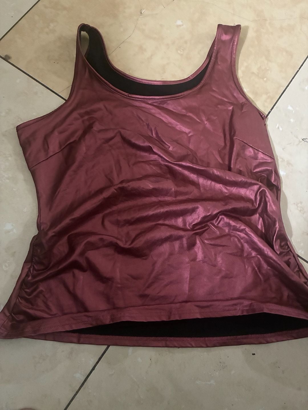 Monet Lifestyle Co. Metallic Maroon Sleeveless Tank Top 7