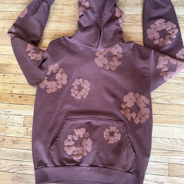 Denim Tears Mono Cotton Wreath Sweatsuit Set Brown Hoodie and Sweatpants