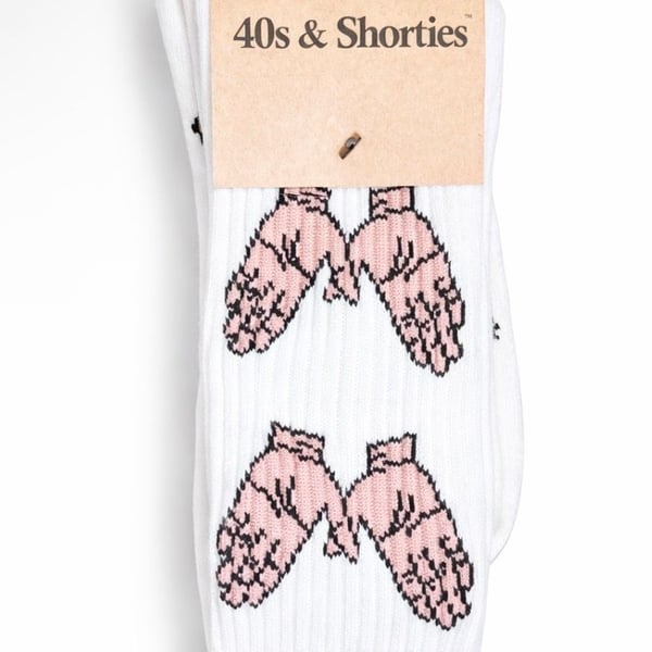 40s & Shorties High Five Crew Socks White