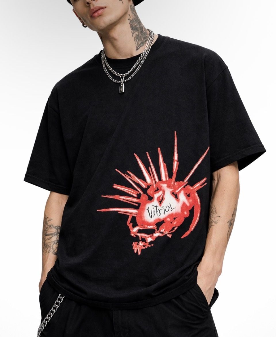 Vitriol Duv Vintage Black Graphic T-Shirt 2