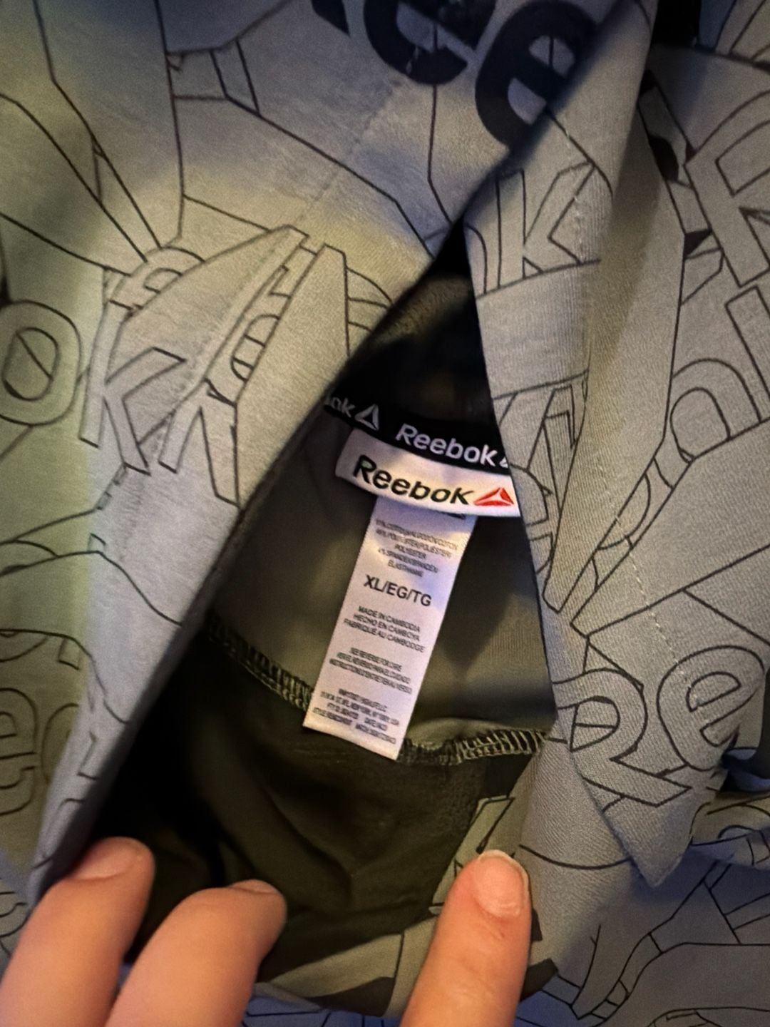 Reebok Men's Unwind All Over Print Pullover Hoodie Sea Spray Green XL 3