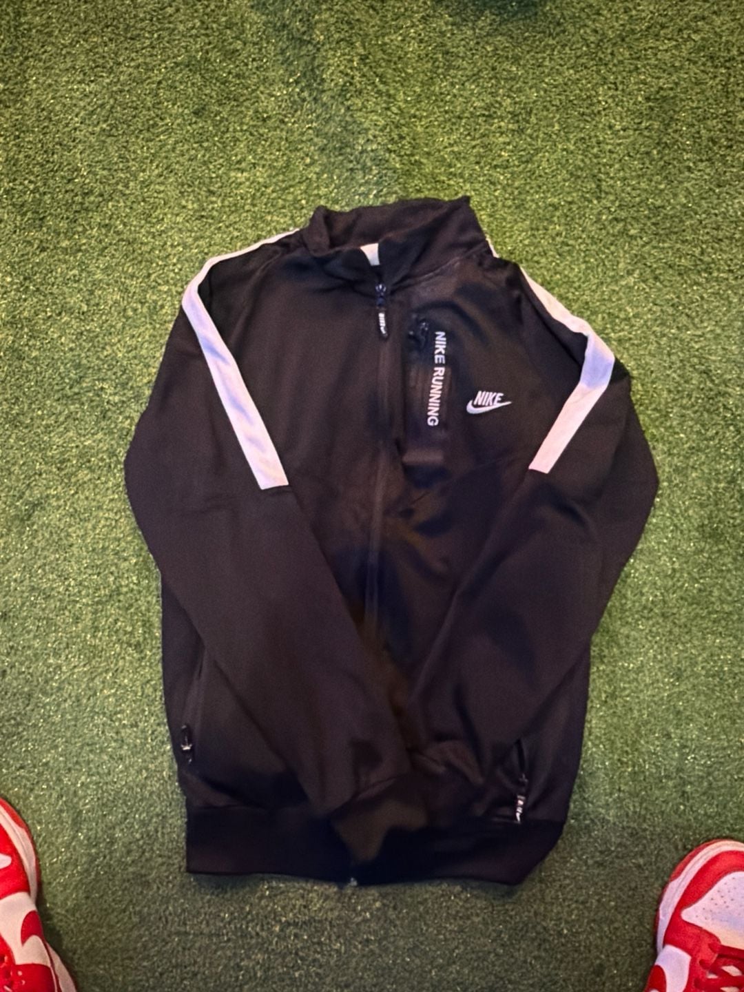 Nike Dri-FIT Running Men's Full-Zip Track Jacket with Chest Pocket Black/White 2
