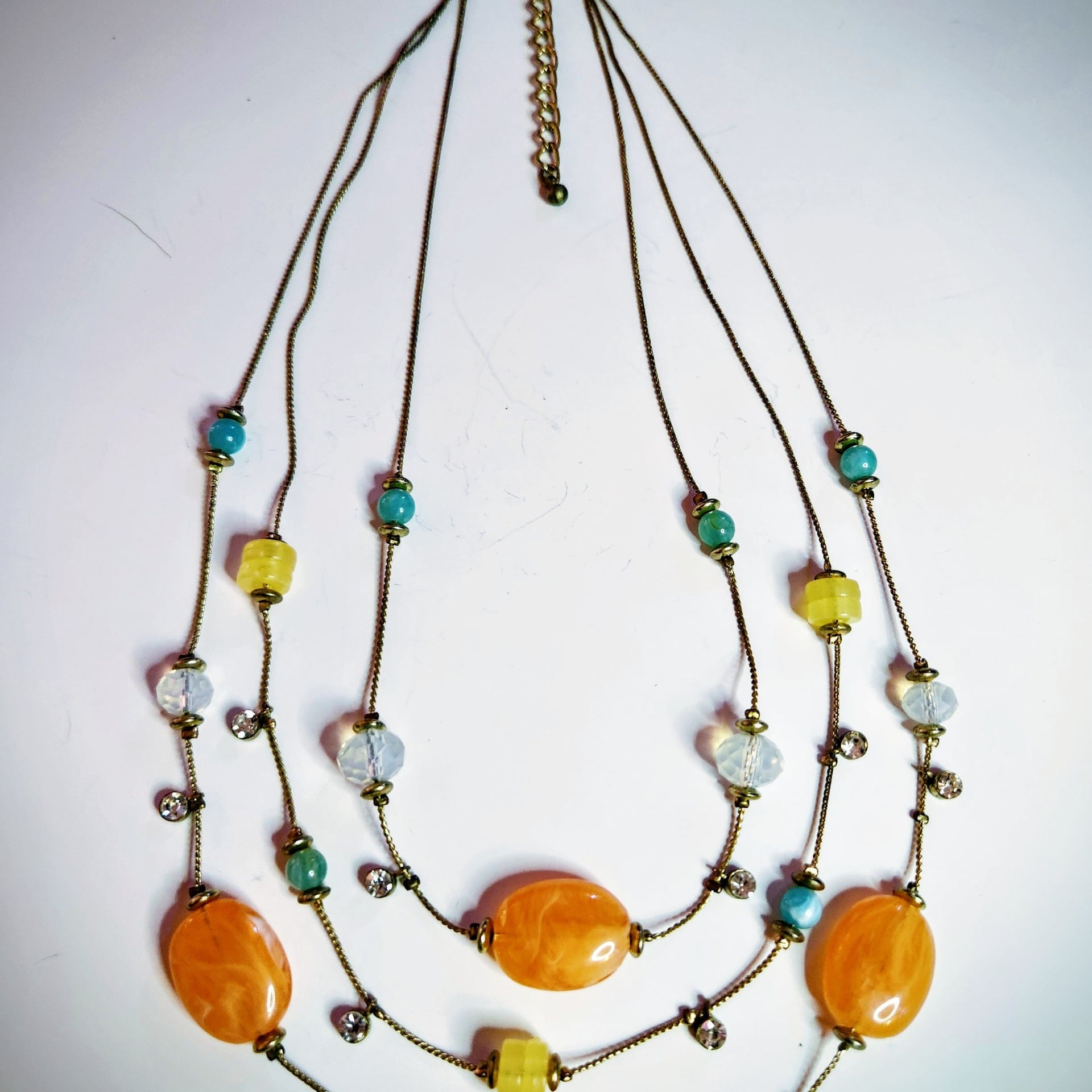 Premier Designs Austin Multi-Strand Necklace with Orange and Turquoise Accents 2