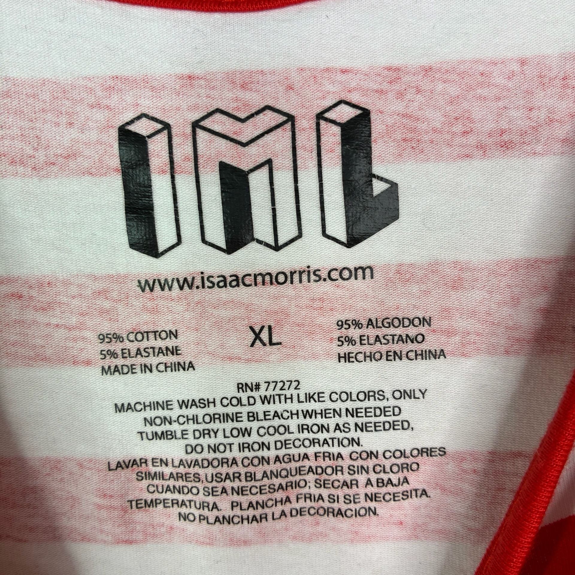 IML Isaac Morris women's USA red white blue striped bodysuit Sixe XL  9