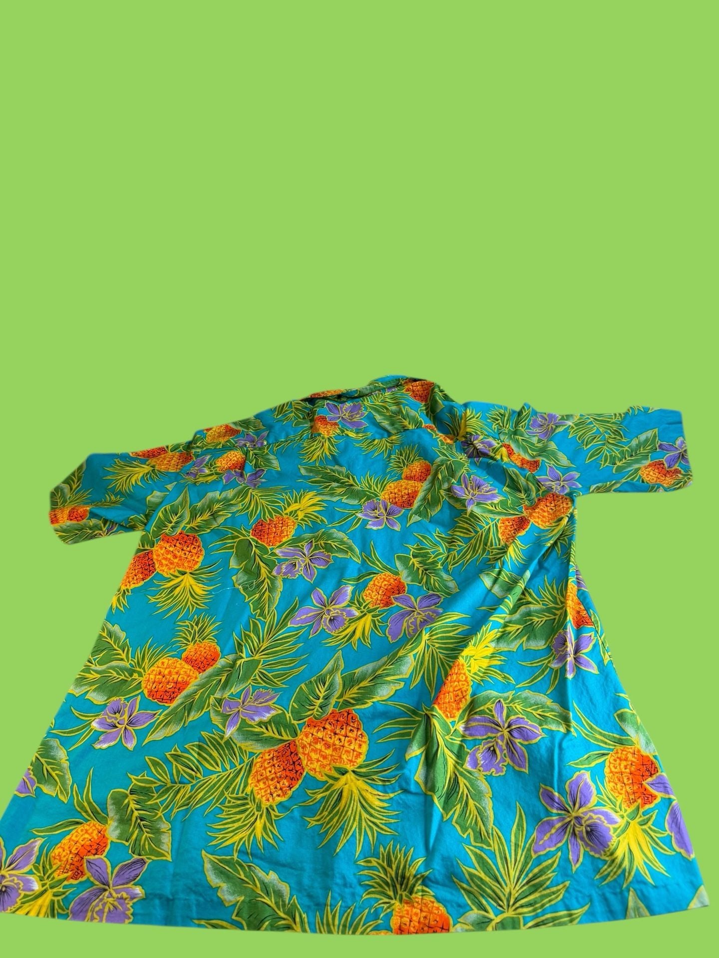 Vintage Royal Creations Hawaii Pineapple & Orchid Tropical Hawaiian Shirt XL 5