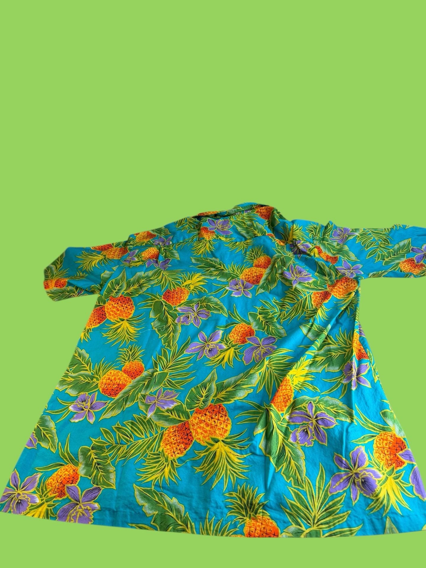 Vintage Royal Creations Hawaii Pineapple & Orchid Tropical Hawaiian Shirt XL 9