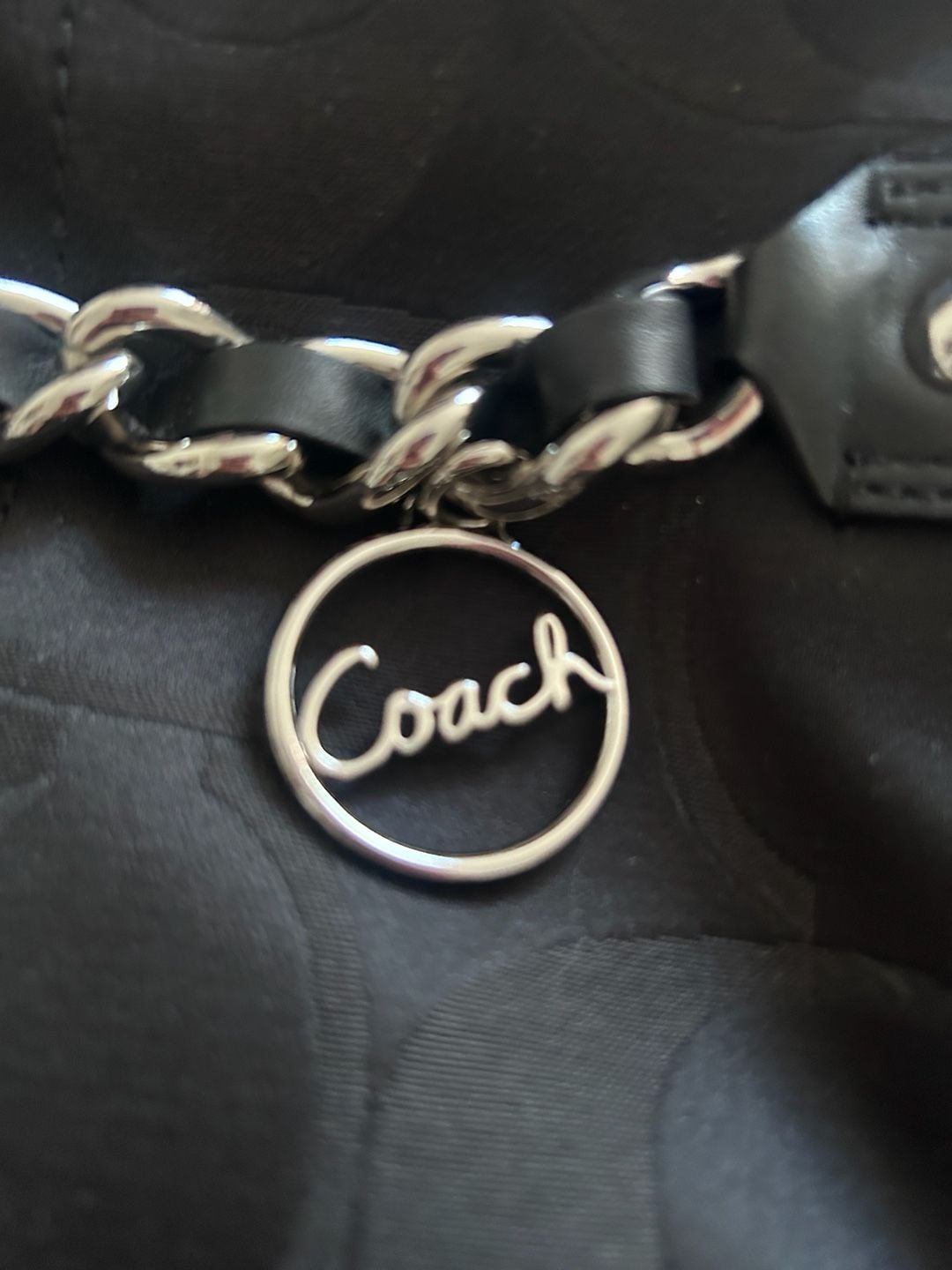 Coach Signature Optic Metallic Chain North South Duffle Crossbody Bag F19730 5