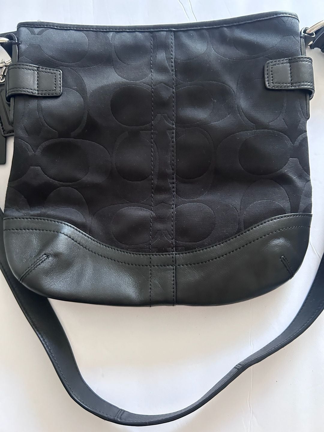 Coach Signature Optic Metallic Chain North South Duffle Crossbody Bag F19730 9