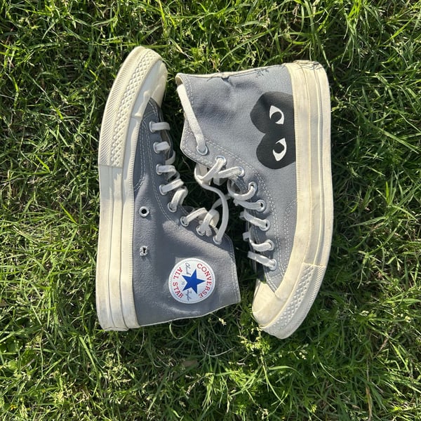 Converse Chuck x Comme des Garçons PLAY Steel Gray High Top Sneakers size 7 M