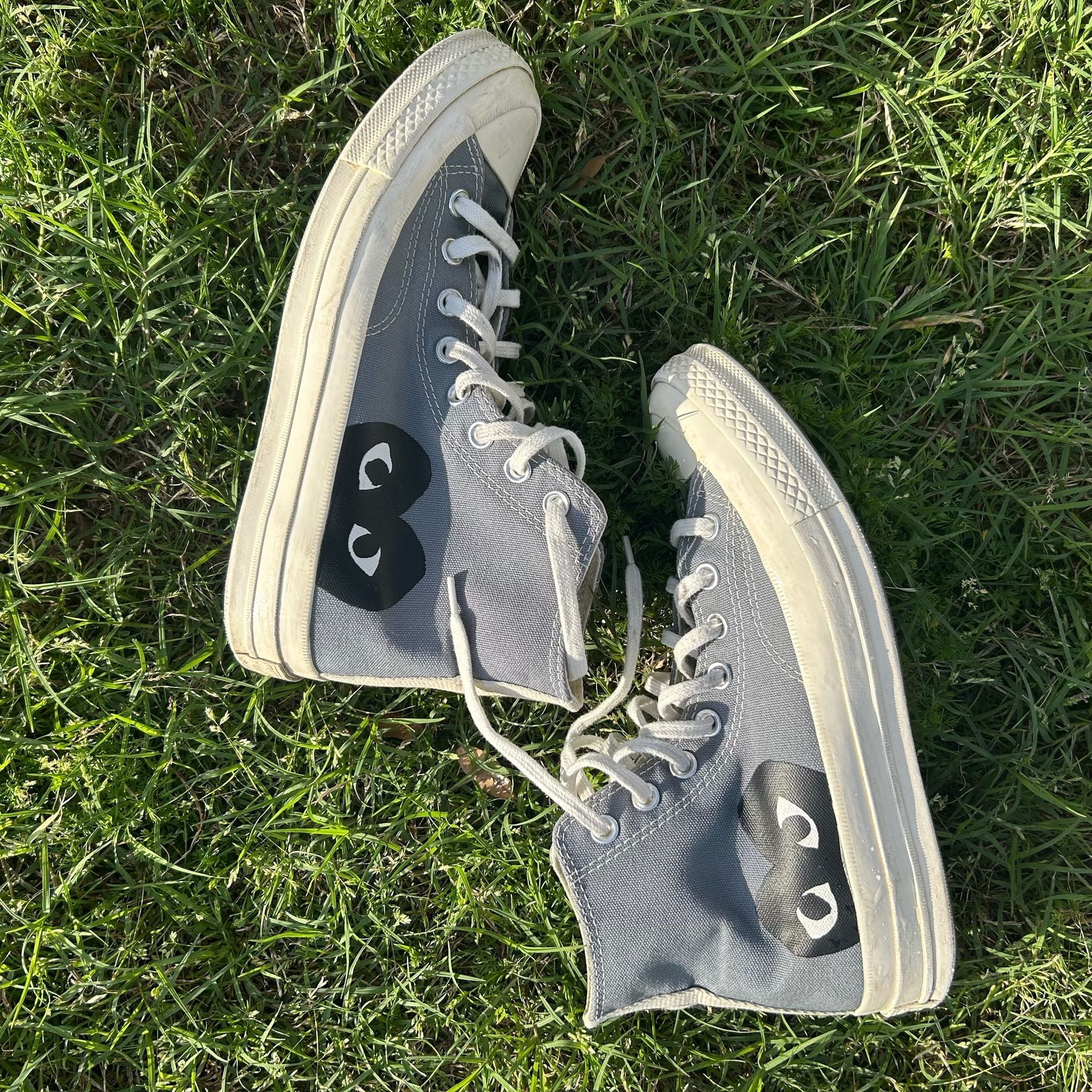 Converse Chuck x Comme des Garçons PLAY Steel Gray High Top Sneakers size 7 M 3