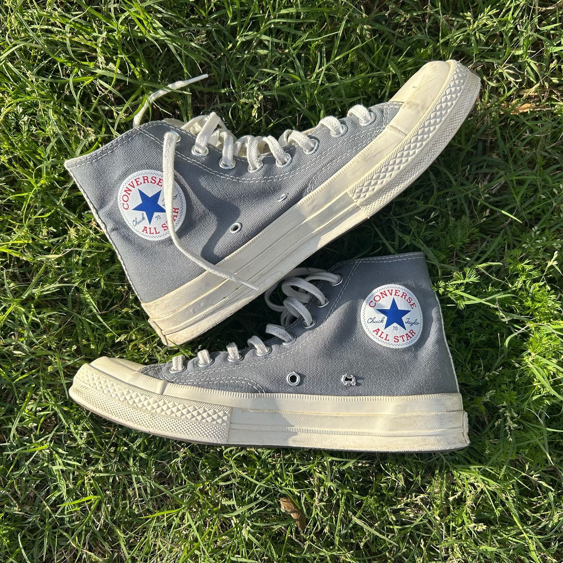 Converse Chuck x Comme des Garçons PLAY Steel Gray High Top Sneakers size 7 M 4
