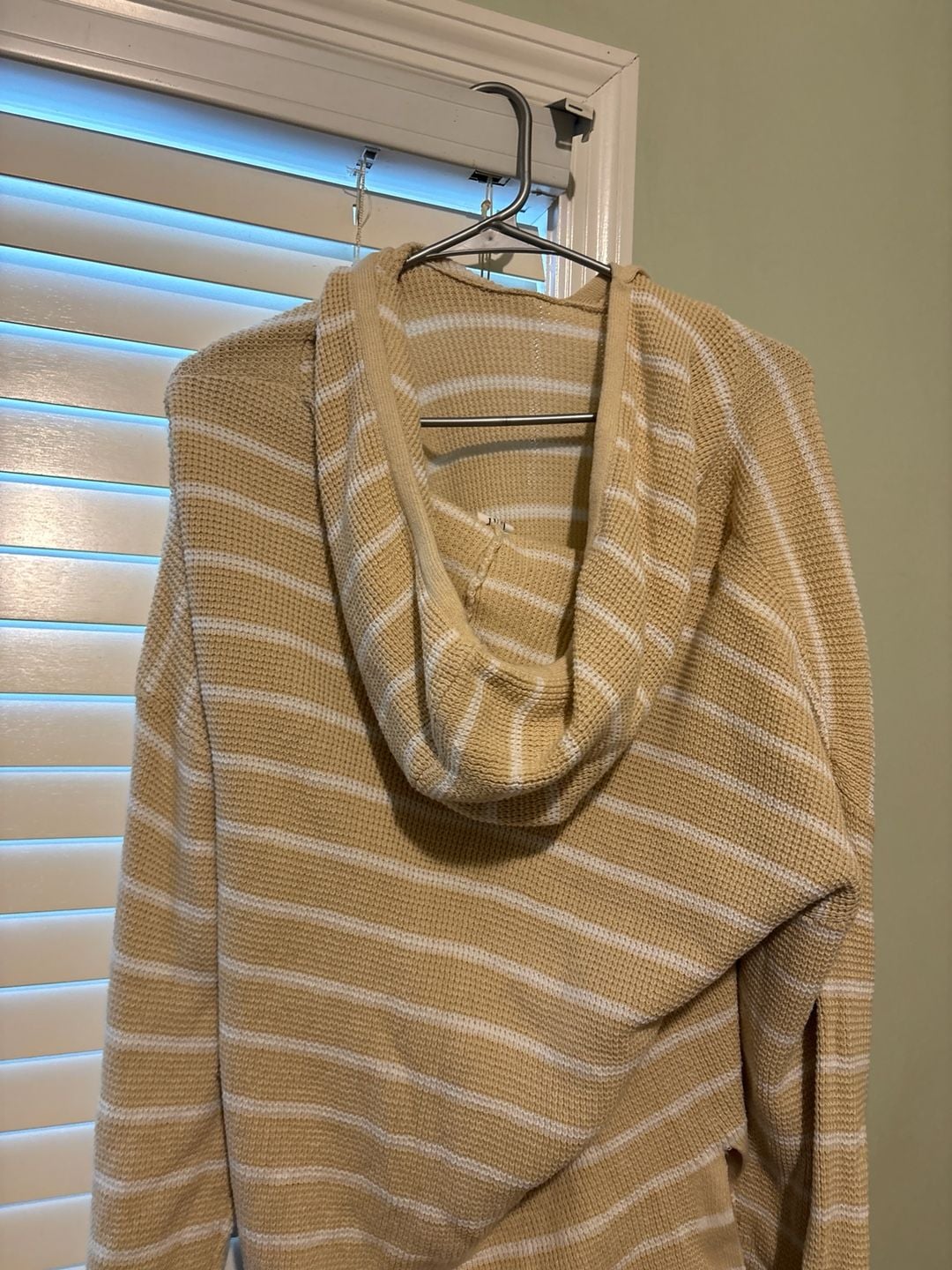 GAP Striped Knit Pullover Hoodie Sweater in Yellow and White 5