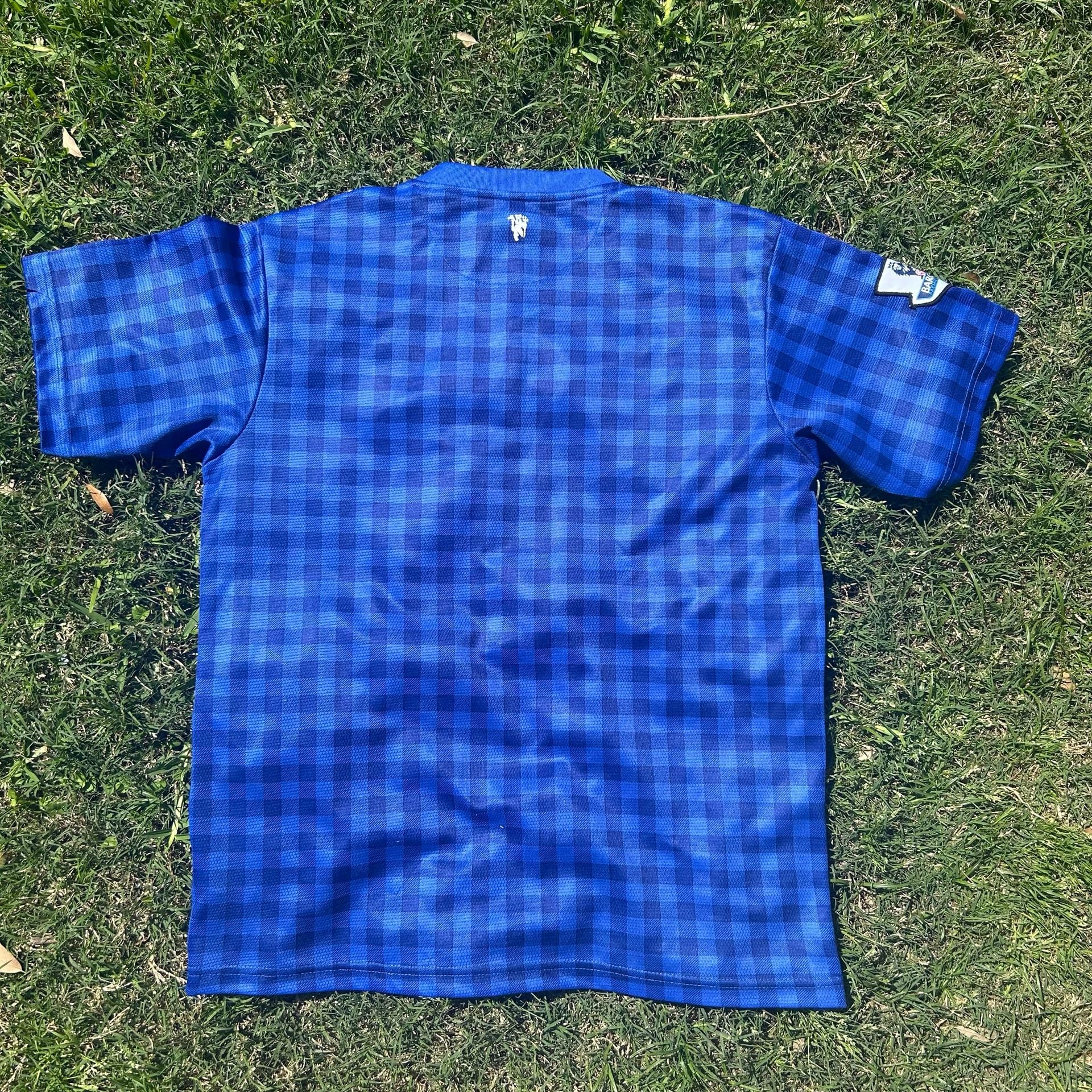 Manchester United 2012-2013 Blue Plaid Gingham Goalkeeper Jersey 3