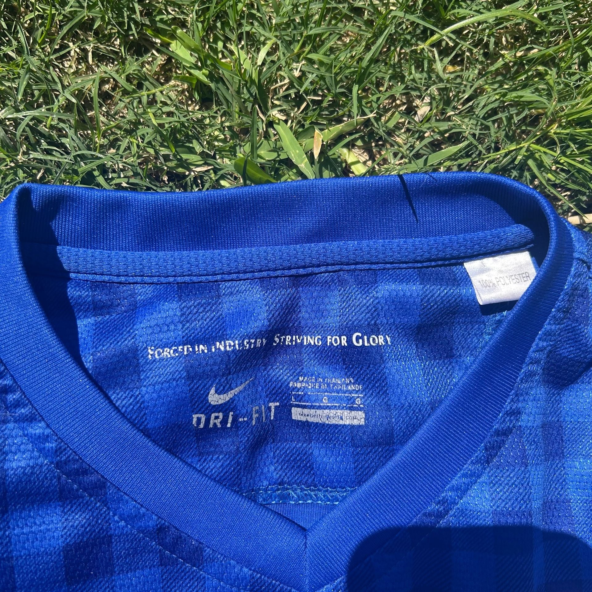 Manchester United 2012-2013 Blue Plaid Gingham Goalkeeper Jersey 4