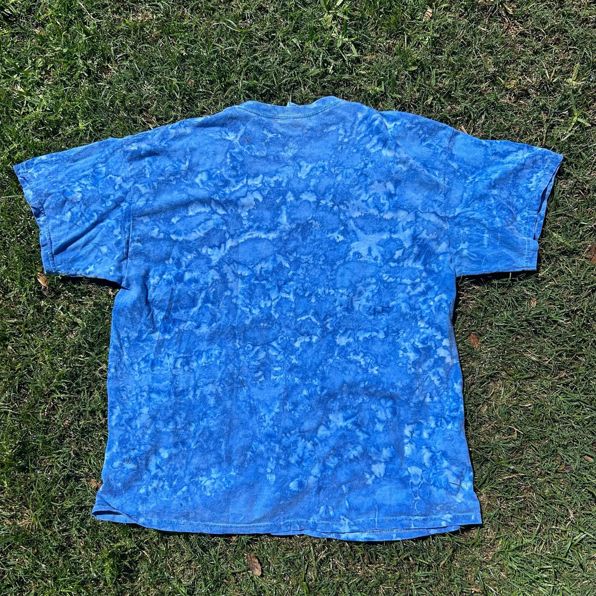 Vintage Blue Tie Dye New Orleans Bourbon Street Embroidered T-Shirt XL 3