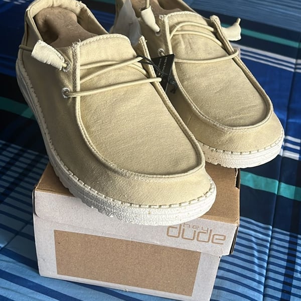 Hey Dude Wendy Canvas Slip-On Shoes in Tan Beige