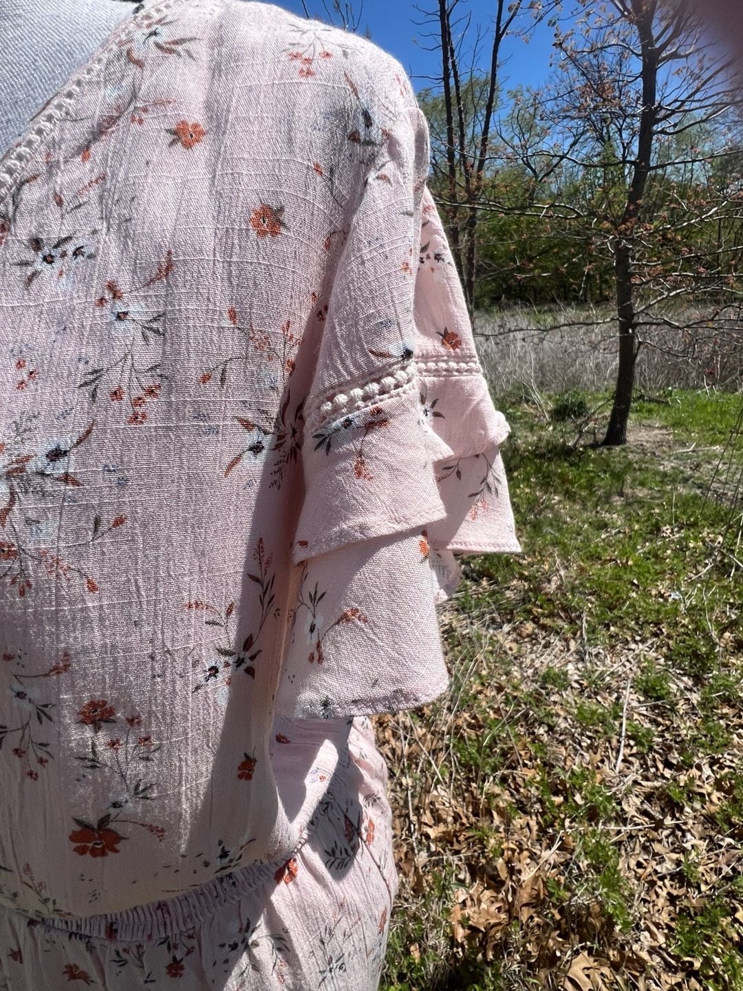 American Rag Pink Floral V-Neck Smocked Waist Hi-Low Maxi Dress 8