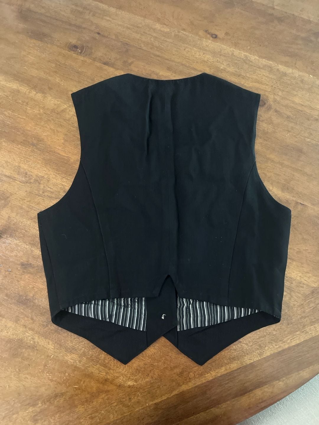 Vintage GAP Women's Black Button Front Waistcoat Vest with Pinstripe Lining 7